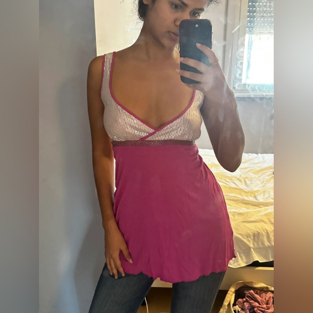 Pink and Silver Women's Intimate Sleepwear